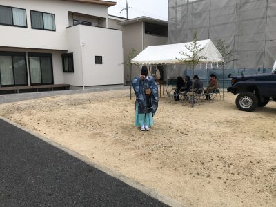 甲賀市貴生川レインボータウン　地鎮祭しました。